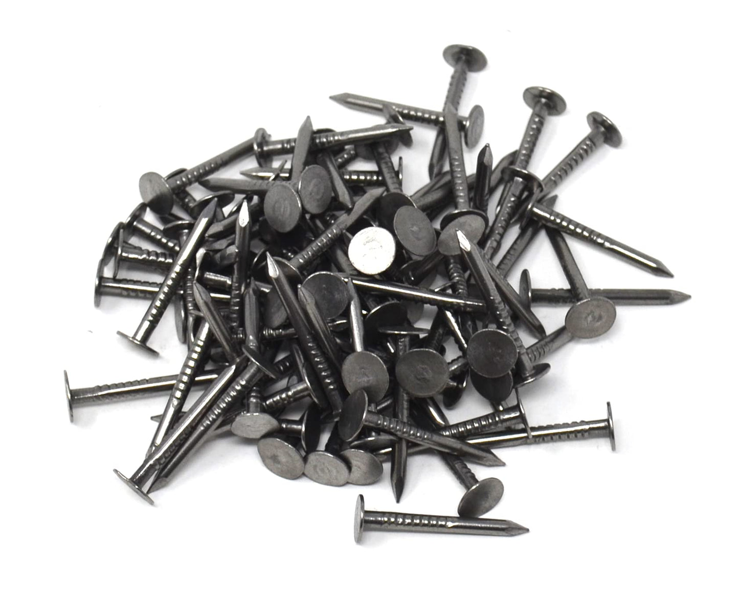 Design61 Gurtstifte 2,2x 22 mm Nagel Nägel Großer Rundkopf Lange Scharfe Spitzen gebläut 100g ca. 125 Stück