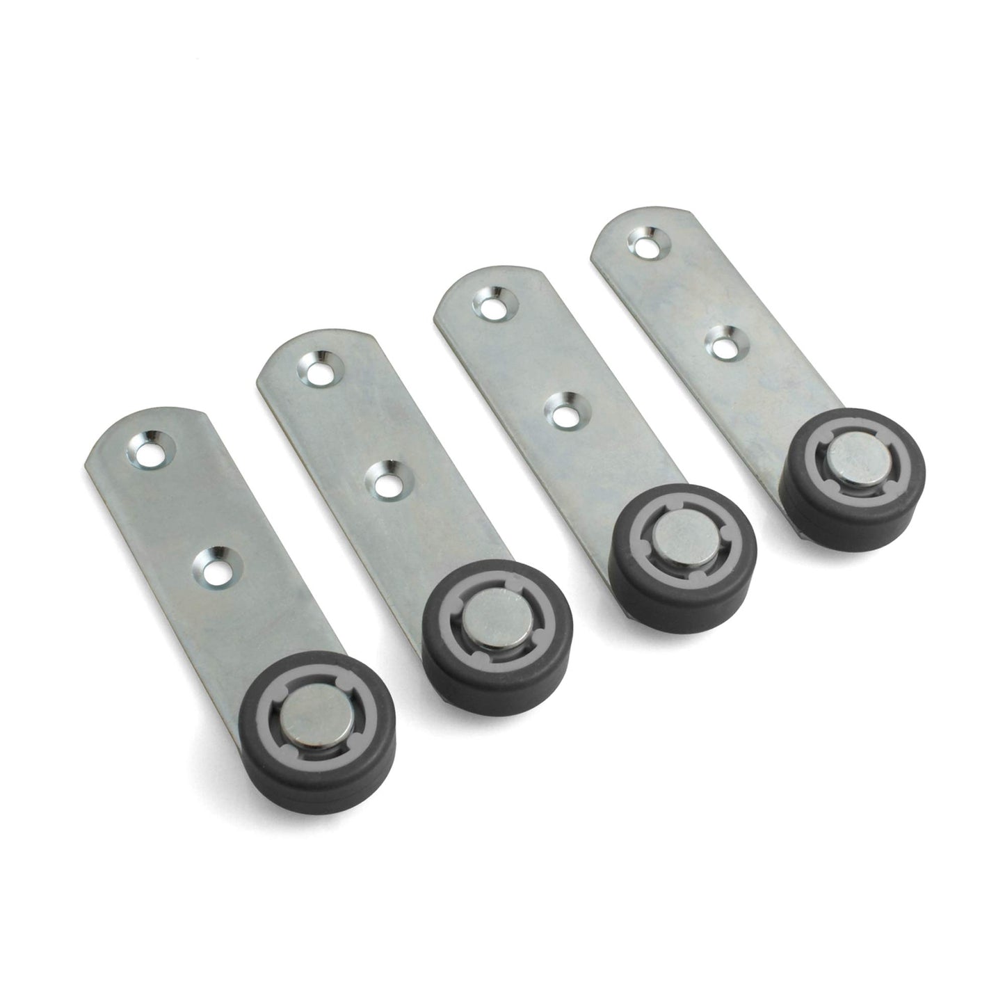 Design61 4x lever 100x28x3 mm with roller Ø 30 x 14mm with soft running surface galvanized steel