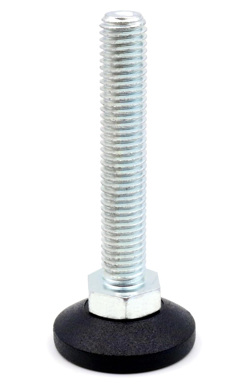 Design61 4x Möbelfüße Justierschraube M12 x 70mm Verstellschraube Ø38mm Teller verzinkte Schraube bis 600 kg (Fuß drehbar)