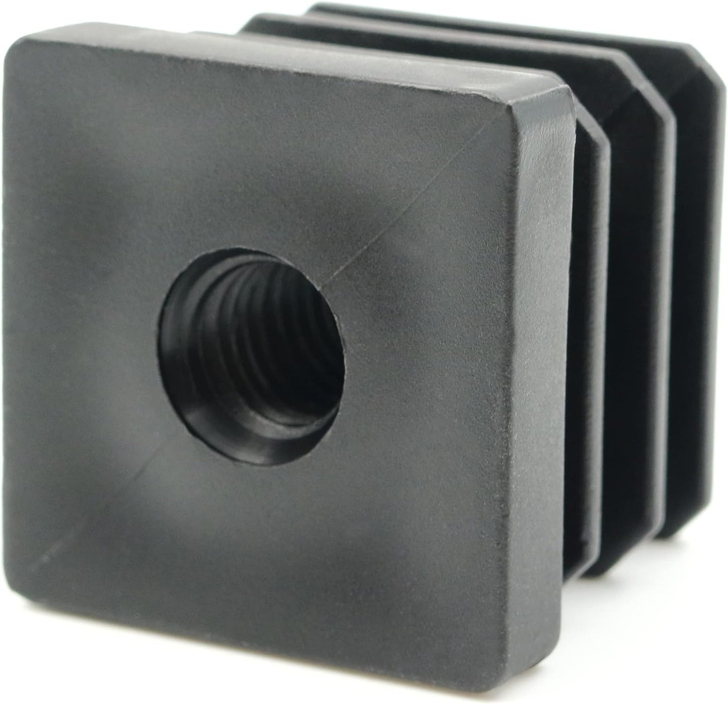 Design61 4X threaded plugs adjusting plugs for square tubes with injected plastic thread 35x35 mm 1-1.5 mm with M10 internal thread