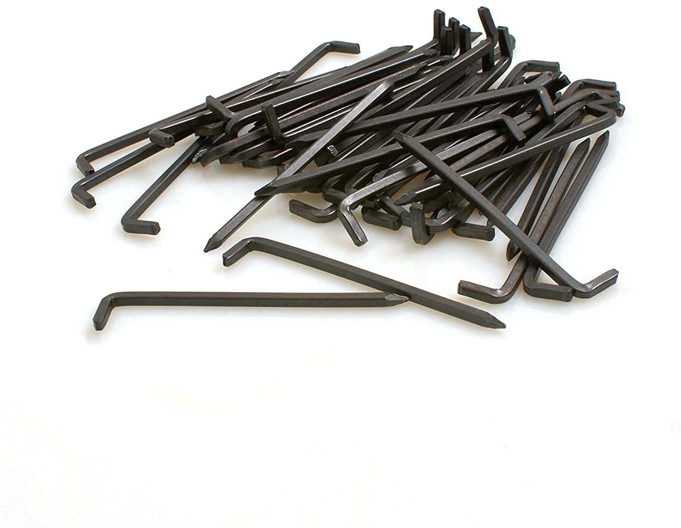 Design61 50x Konsolhaken Stahlhaken Vierkantdraht Ø 2,5 x L 50 mm aus Eisen