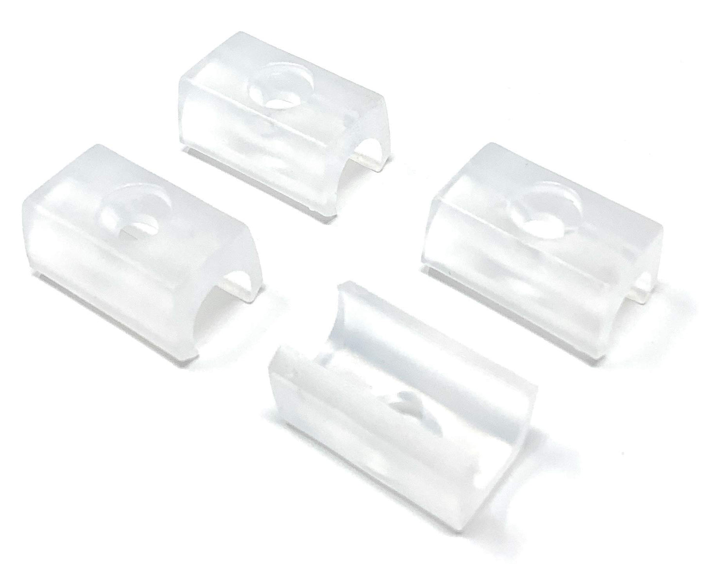 Design61 4er Set für Freischwinger Stuhlgleiter Ø 10mm Klemmschalengleiter mit geräuschdämpfender TPE Fläche