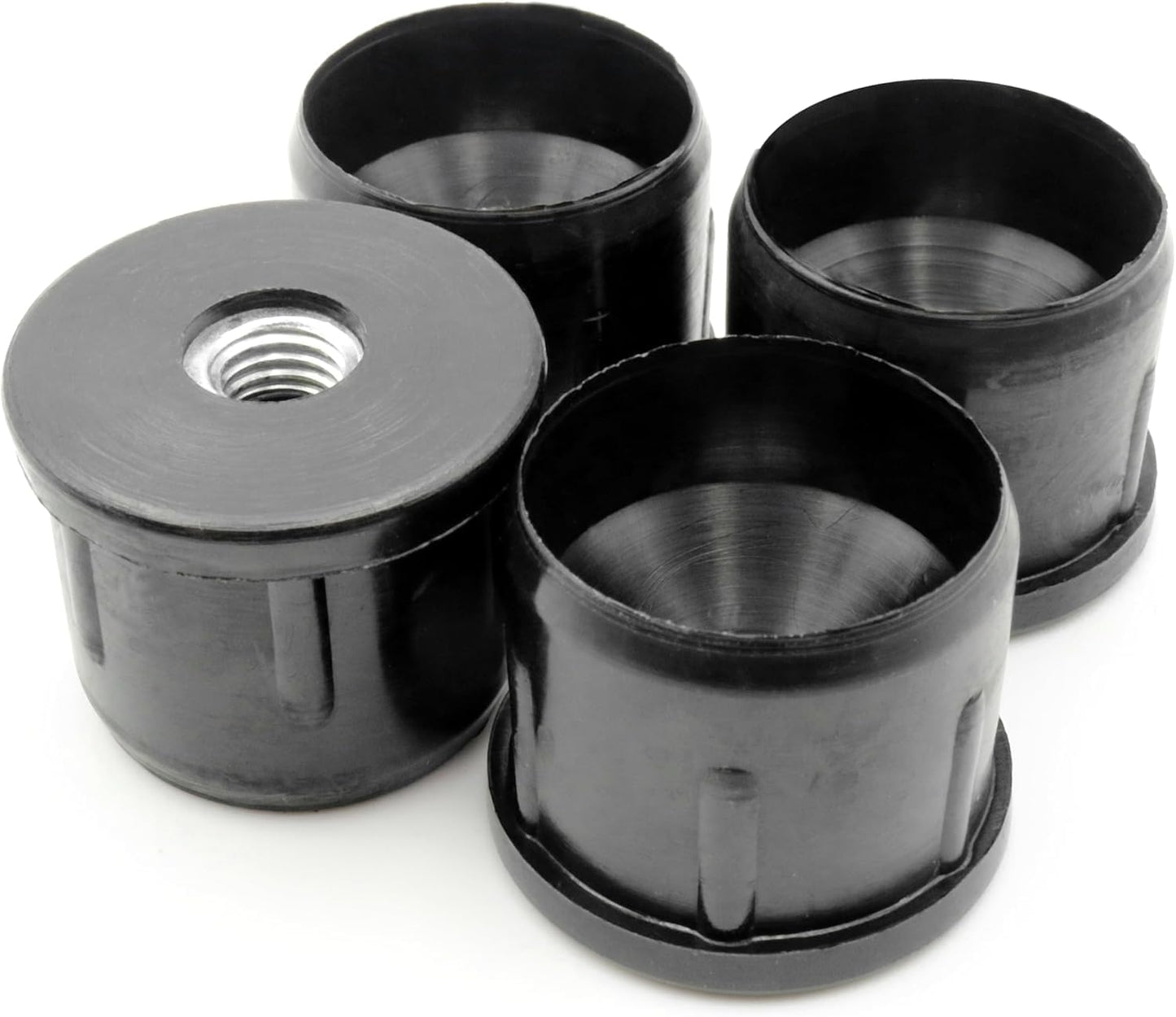 Design61 4X Gewindestopfen Rundrohrstopfen Justierstopfen Ø 40mm 2 mm mit M10 Innengewinde