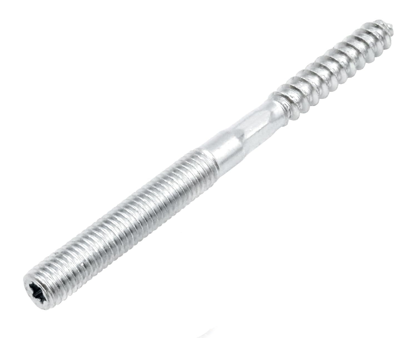 Design61 10x Stockschraube M8 x 60 mm Doppelgewindeschraube Schraubstifte mit Holzgewinde & Metrischem Gewinde TX25 Stahl verzinkt Verbindungsschraube für Holz Metall Dübelmontage