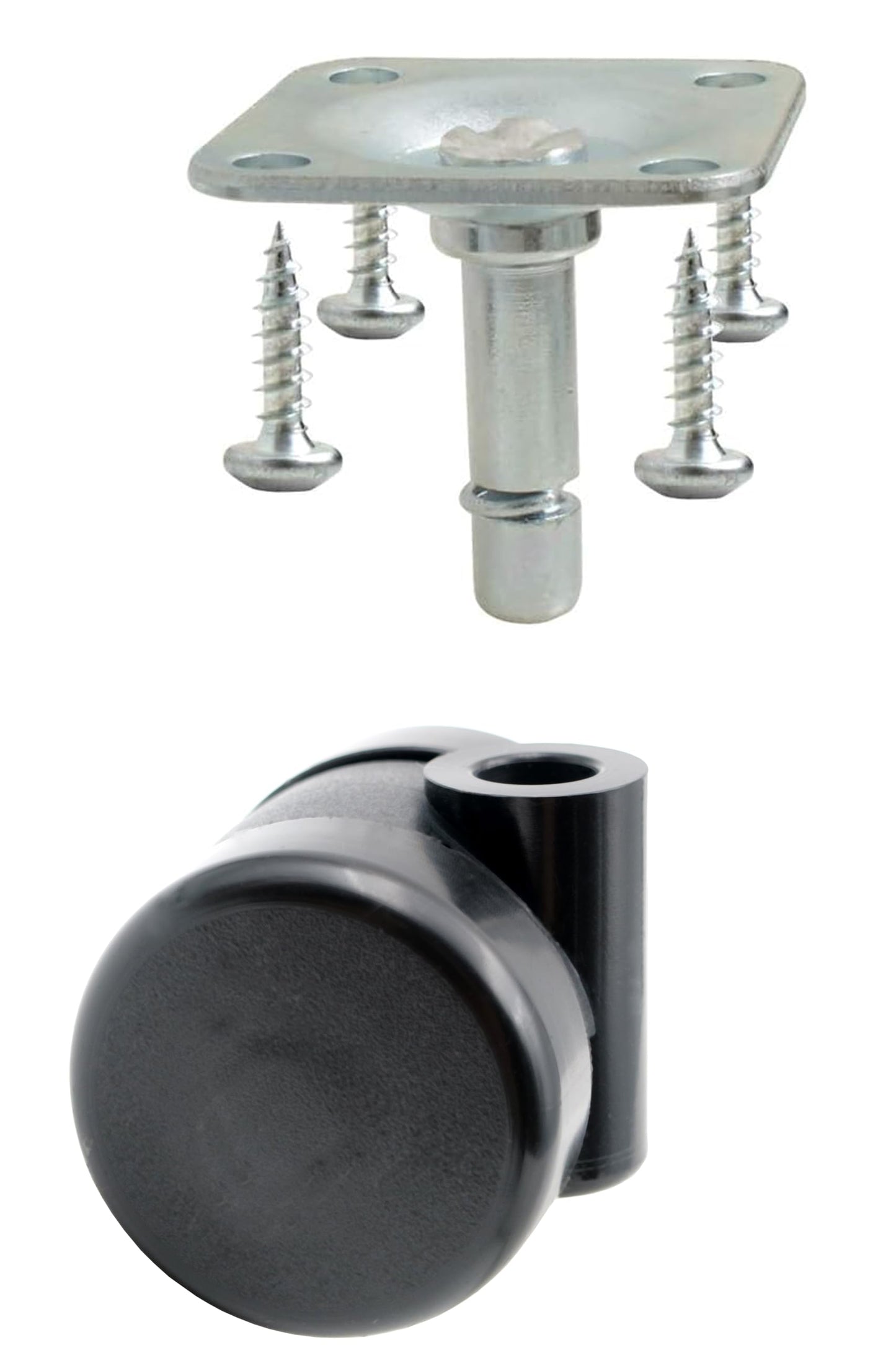 Design61 4er Set Universal Möbelrolle Ø 35mm Lenkrolle Laufrolle Rollen mit Anschraubplatte + Schraube