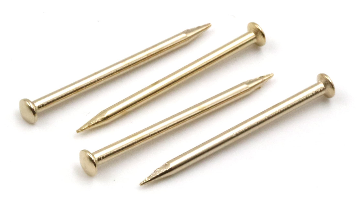 Design61 100x steel pins steel nails skirting board pins nail 1.5 x 30 mm lens head brass plated