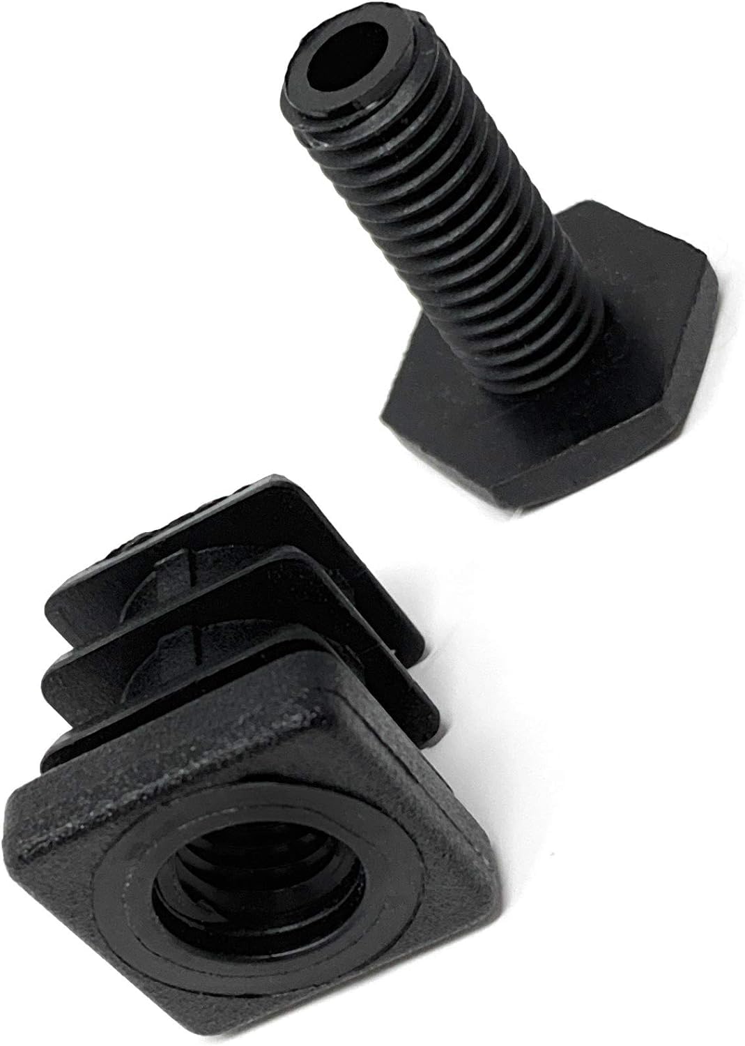 Design61 4X Vierkant Rohrstopfen Justierstopfen 20 x 20 mm mit Lamellen Wandstärke 1,5-2mm