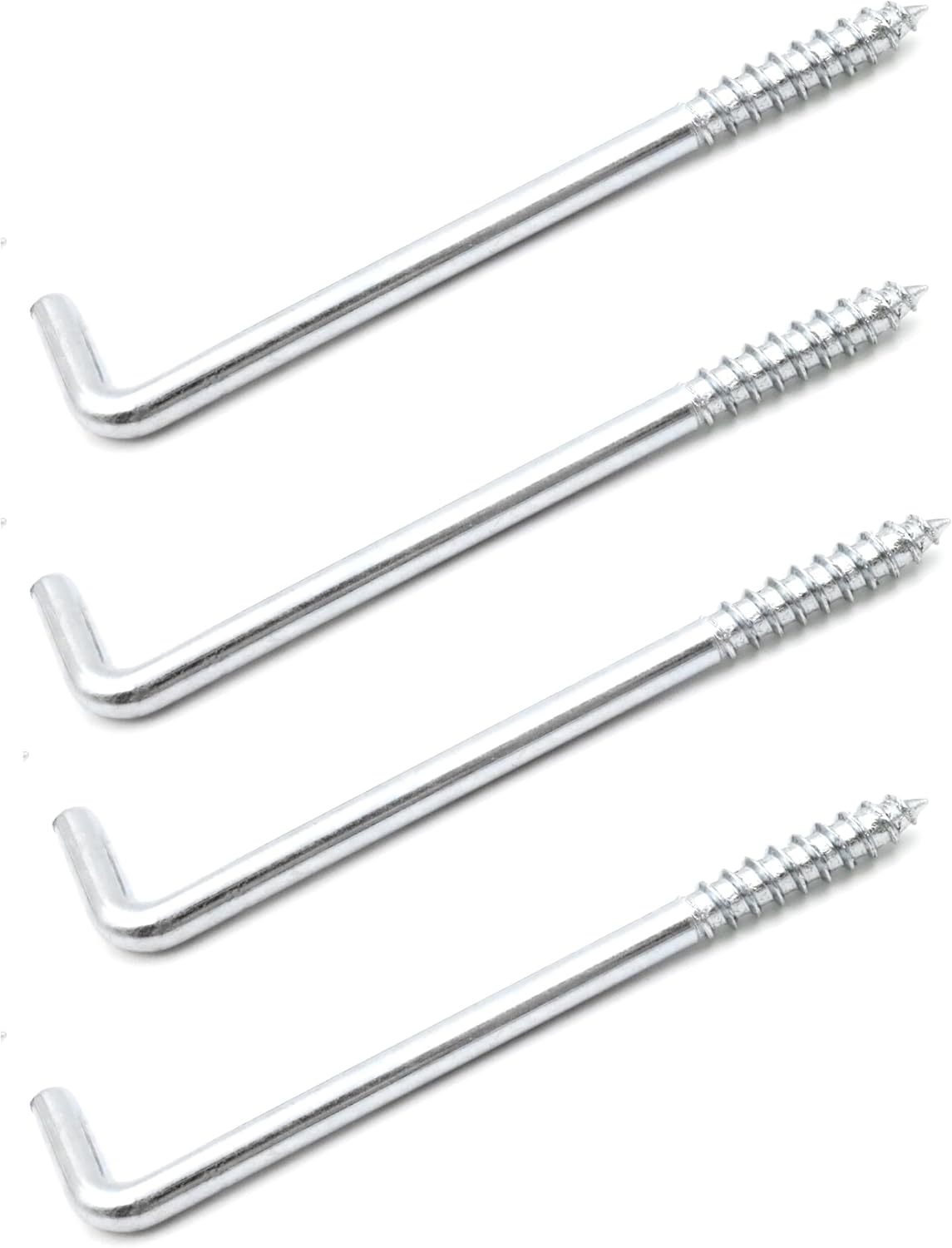 Design61 4x Gerade Schraubhaken Konsolhaken Stahlhaken 100 x 5,25 mm Wandhaken mit Gewinde Einschraubhaken für Wand & Decke Haken zur Befestigung von Seilen Ketten Pflanzen Lampen