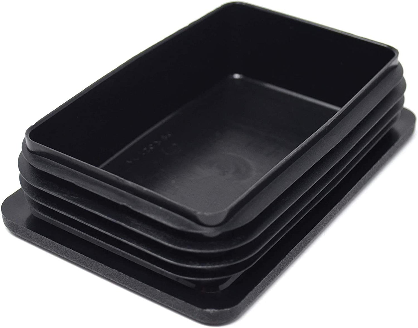 Design61 4x bouchons de tube carrés 80x60mm avec lattes pour épaisseur de paroi jusqu'à 1,5-4,5mm