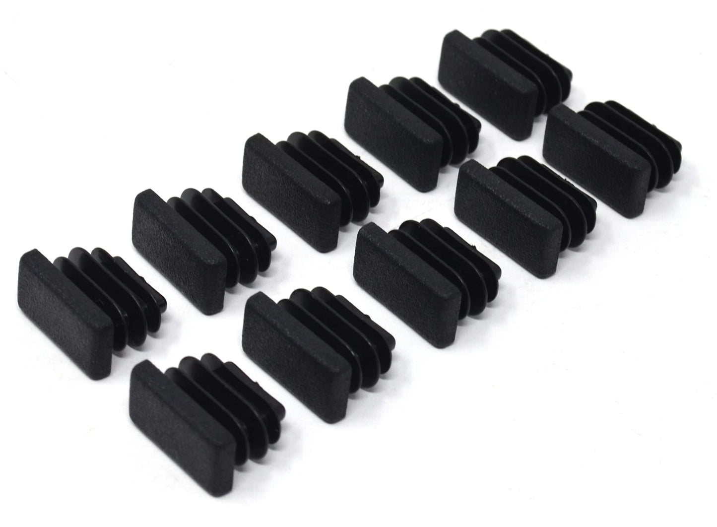 Design61 10x Vierkant Rohrstopfen Lamellenstopfen 20x10 mm mit Lamellen für Wandstärke 0,75-2 mm