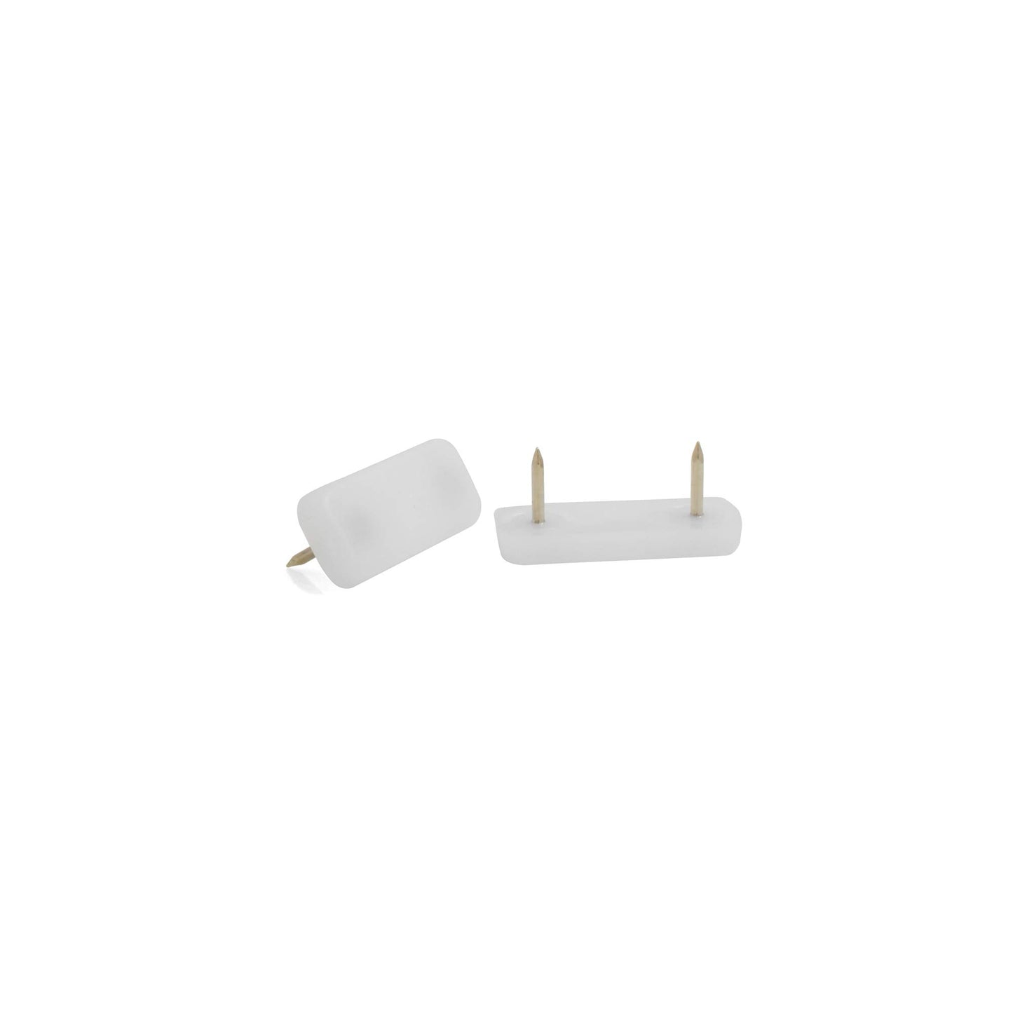Design61 16x Möbelgleiter Kunststoffgleiter 39x16 mm mit Nagel in Weiß