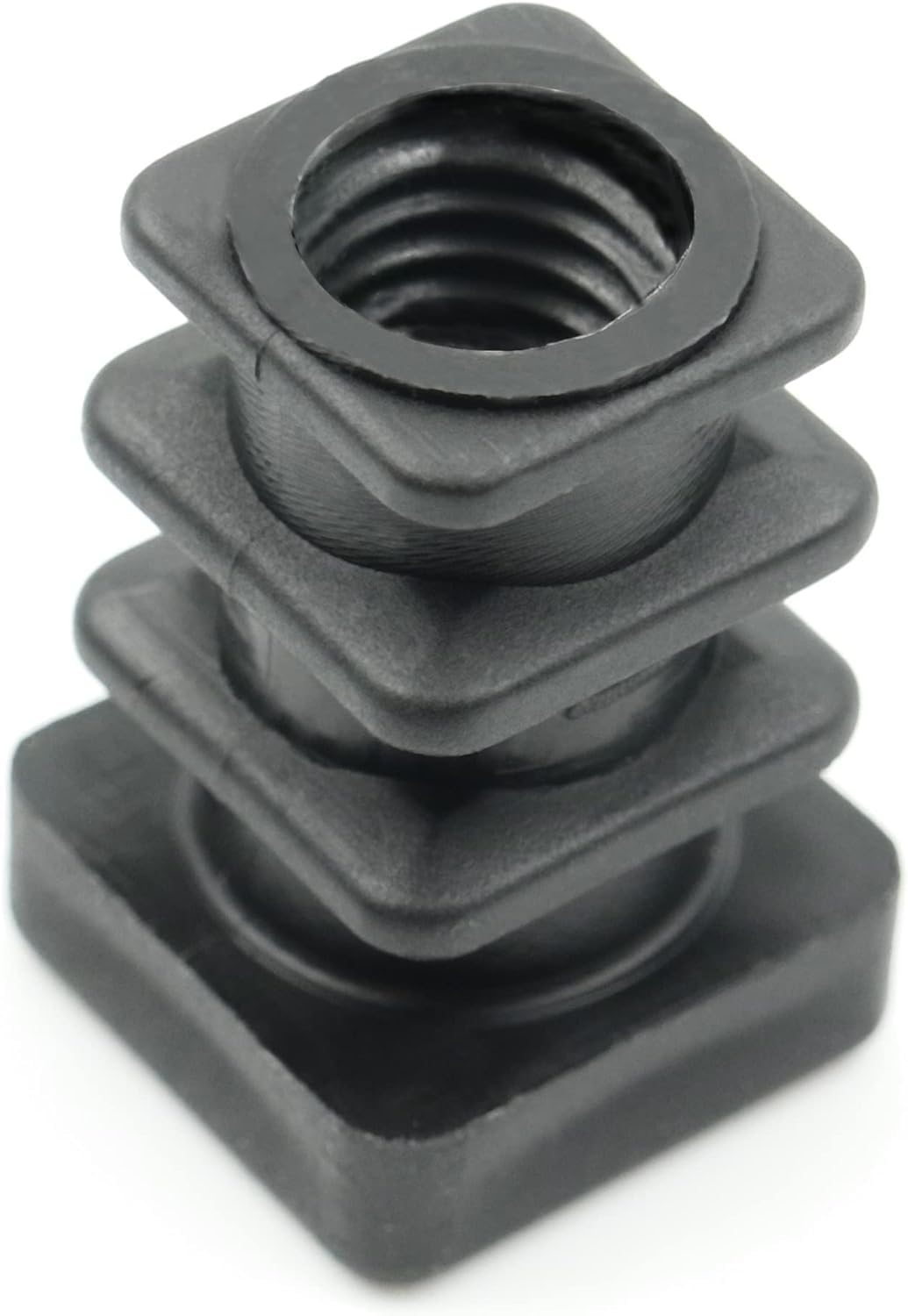 Design61 4X threaded plugs adjusting plugs for square tubes with injected plastic thread 16x16 mm 1-1.5 mm with M8 internal thread