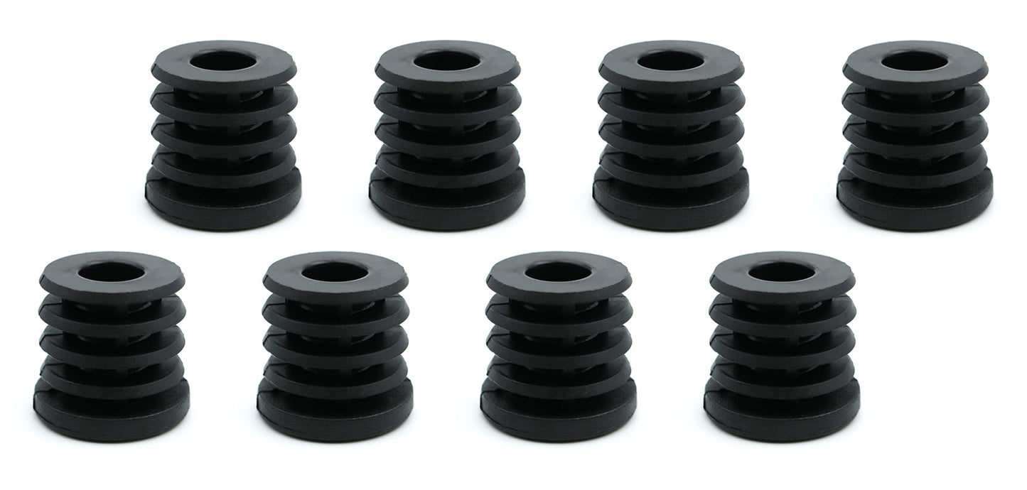 Design61 8x threaded plugs adjusting plugs for round tube with injected plastic thread Ø32 mm 1.5-2 mm with M8 internal thread