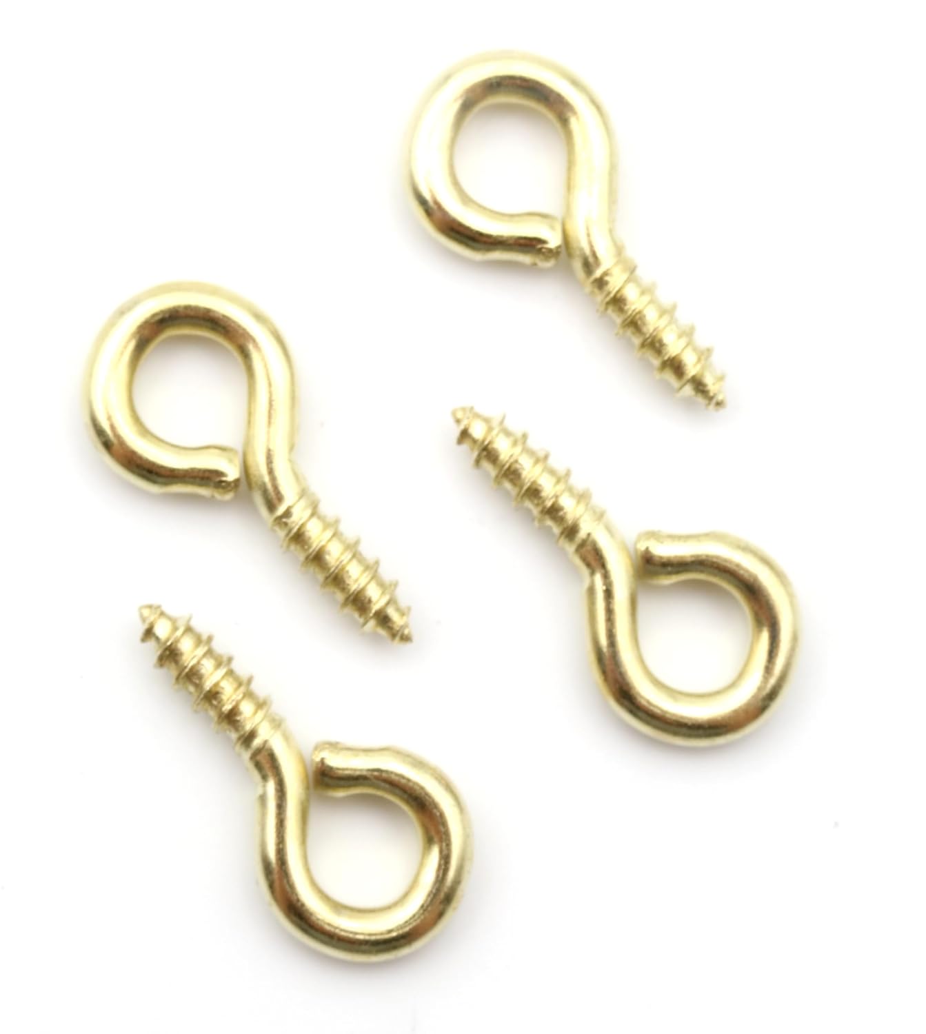 Design61 100x Ringschrauben Ösenschraube 19x9mm mit Holzgewinde Schraubhaken Wandhaken Vermessingt für Wand & Decke Haken zur Befestigung von Seilen Ketten Pflanzen Lampen
