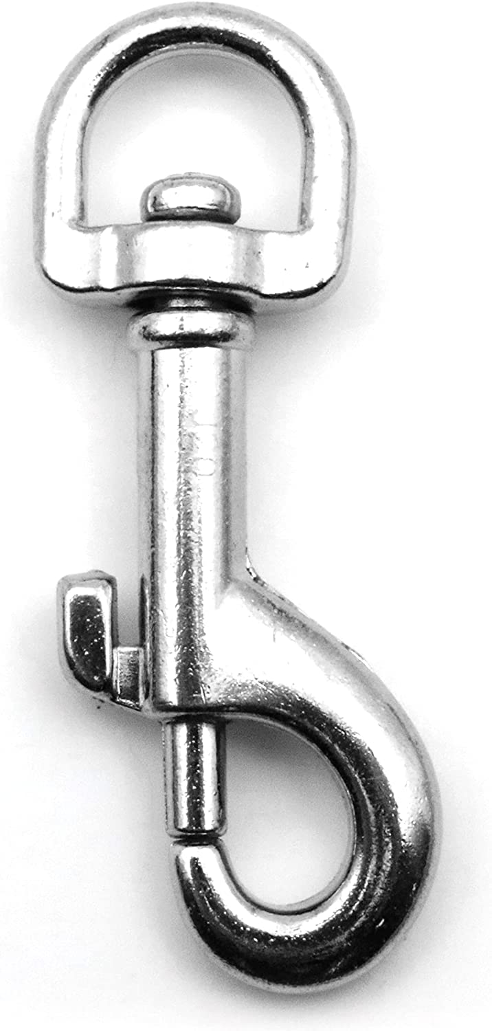 Design61 jeu de 4 mousquetons, articulation pivotante à 360 degrés en métal moulé sous pression nickelé (78 mm)