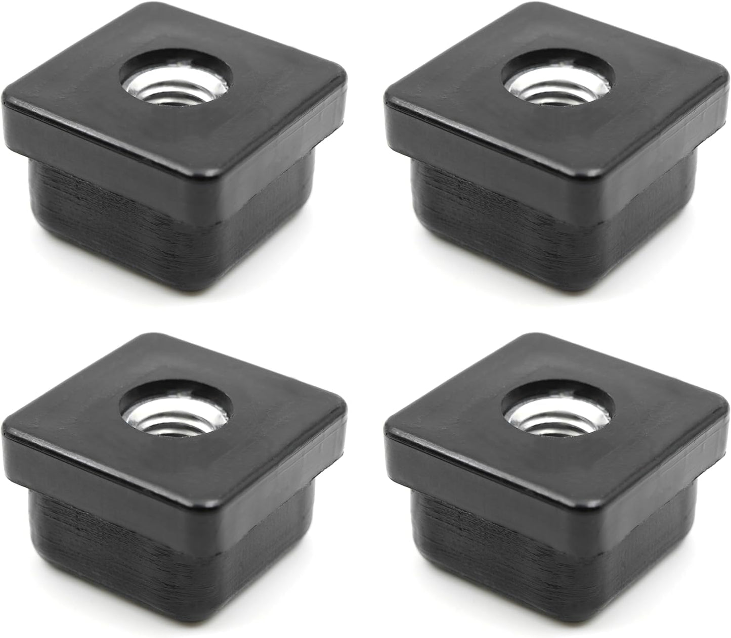 Design61 4X threaded plug square tube plug 25x25 mm 2 mm with M10 internal thread
