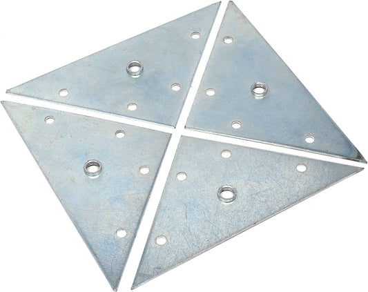 Design61 jeu de 4 plaques de montage, plaque de vissage 117x117 mm pour pieds de meubles avec filetage M8