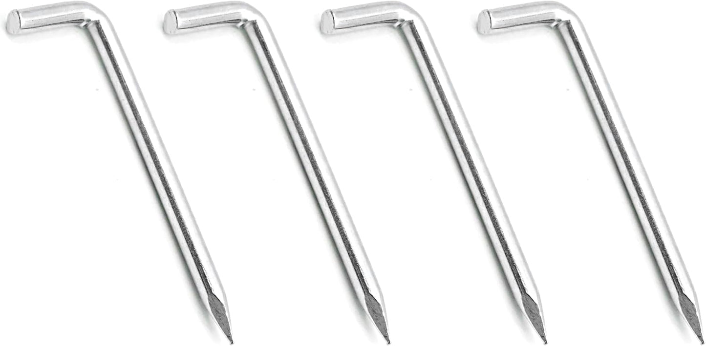 Design61 10x Gerade Stifthaken Konsolhaken Stahlhaken Hakennägel 50 x 4 mm Wandhaken für Wand & Decke Haken zur Befestigung von Bilder Gemälden oder Uhren