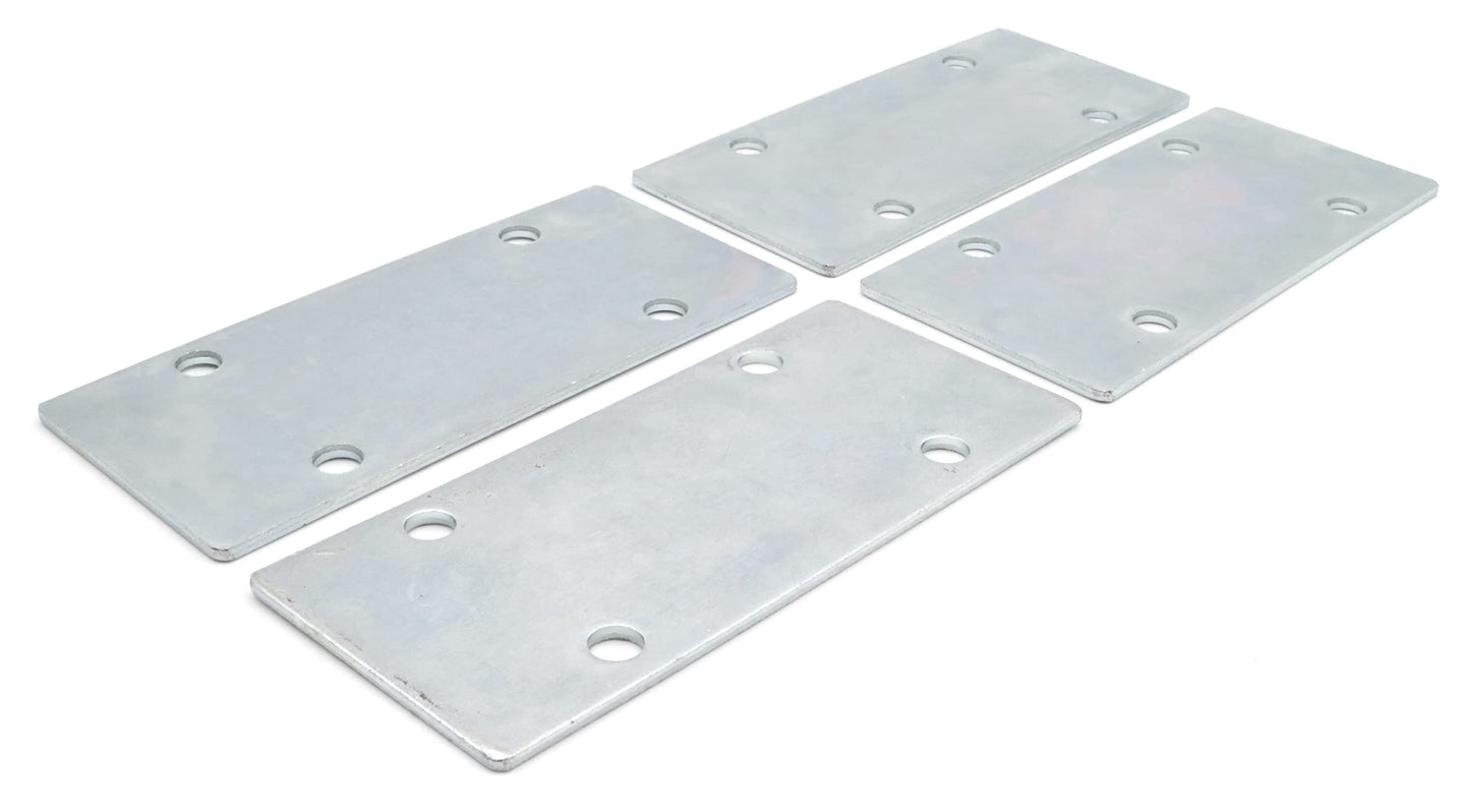 Design61 4-piece wood connector, metal connector, perforated plate, flat connector, fixing plate, screwing plate, mounting plate 101 mm x 45 mm