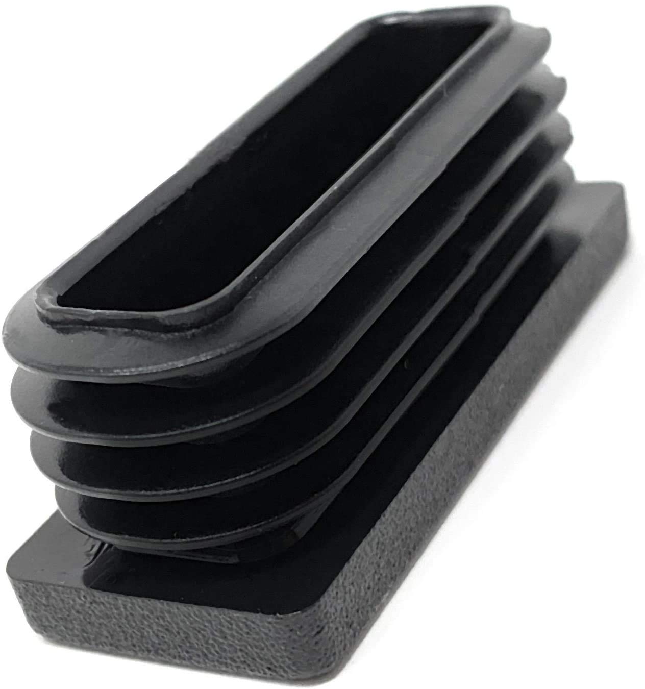 Design61 10x Vierkant Rohrstopfen Lamellenstopfen 50x20mm mit Lamellen für für Wandstärke bis 1,5mm