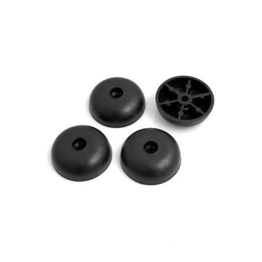 Design61 Set of 4 plastic furniture glides, furniture coasters, sofa armchair for screwing on, plastic furniture glides Ø 45 x H 15 mm, black