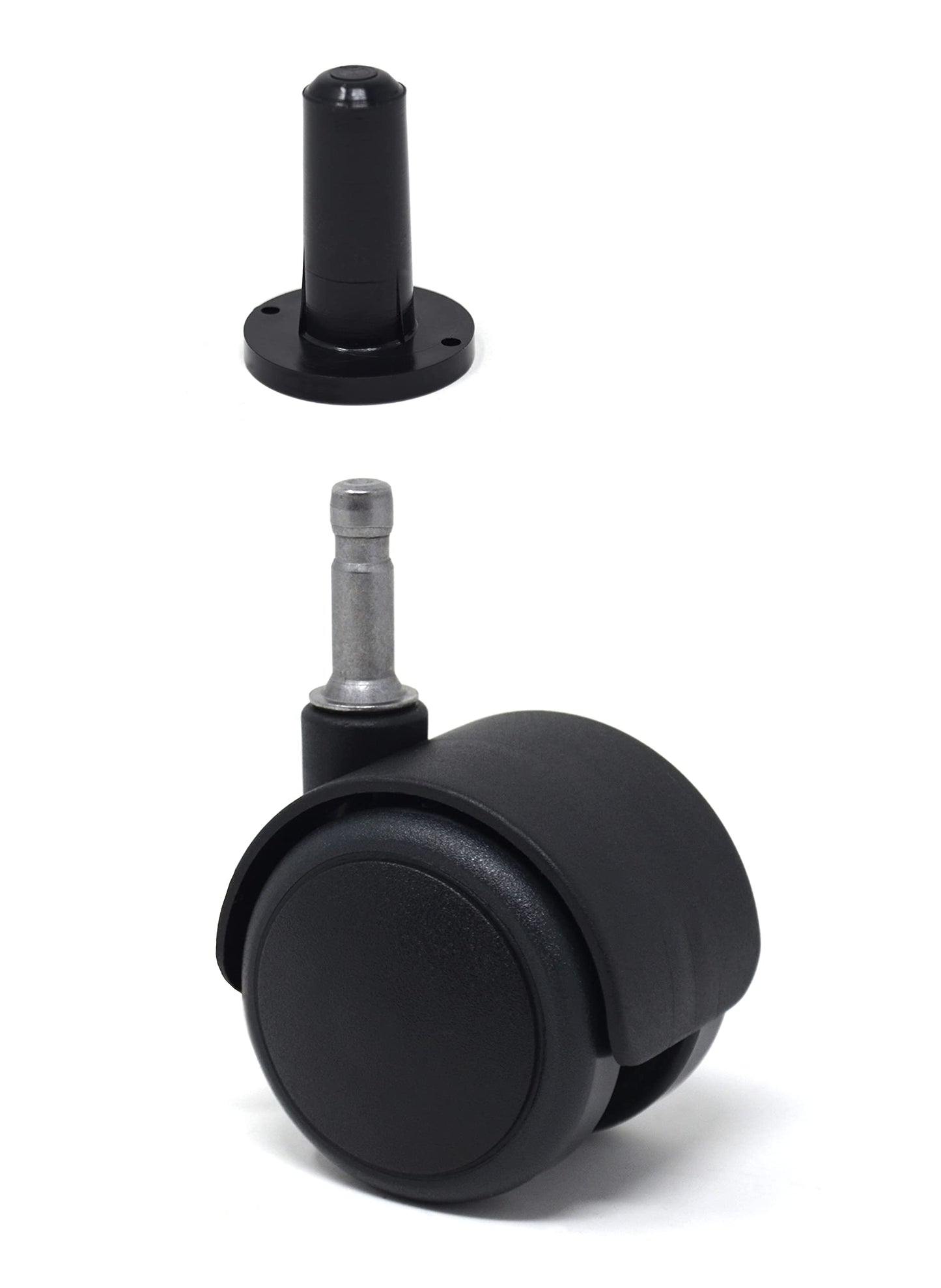 Design61 Set of 4 Universal Furniture Castors Rubber Castors for Hard Floors with Sleeve + Pin