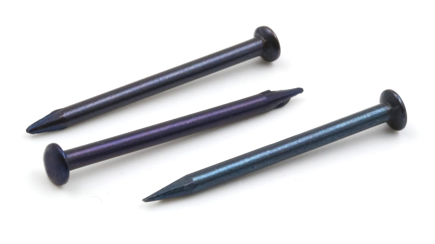 Design61 100x steel pins steel nails skirting board pins nail 2.0 x 25 mm lens head BLUE