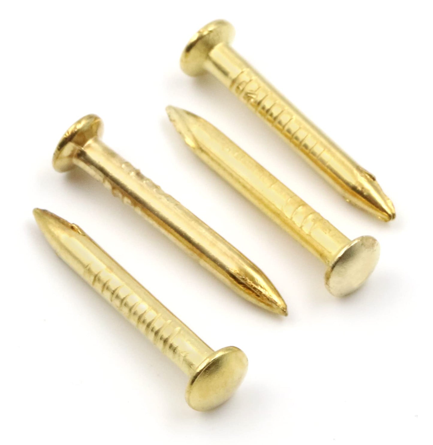 Design61 50x clous en acier, clous pour plinthes, 2,5 x 25 mm, tête de lentille, laitonnés