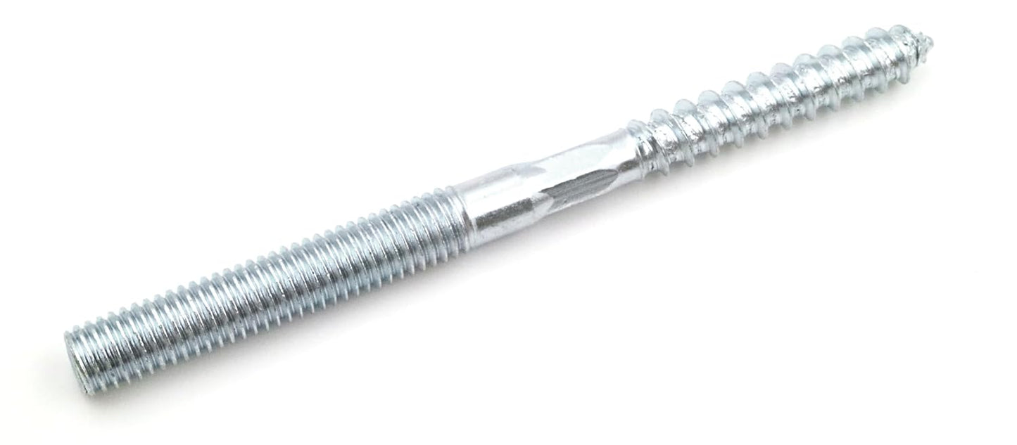 Design61 10x Stockschraube M8 x 60 mm Doppelgewindeschraube Schraubstifte mit Holzgewinde & Metrischem Gewinde TX25 Stahl verzinkt Verbindungsschraube für Holz Metall Dübelmontage