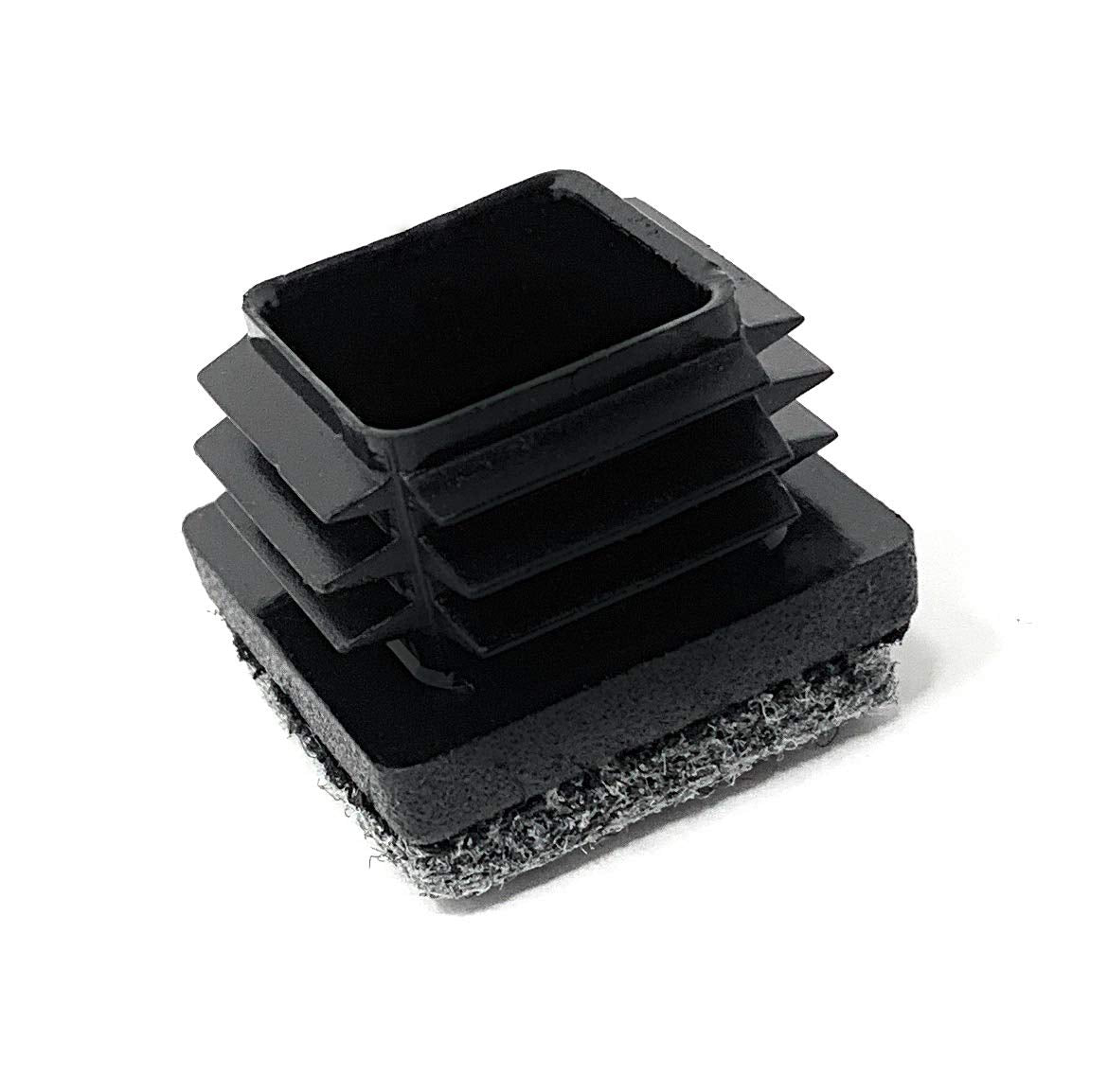 Design61 8x Vierkant Rohrstopfen Lamellenstopfen mit Filz 25x25 mm für Stahlrohrstühle Filzgleiter