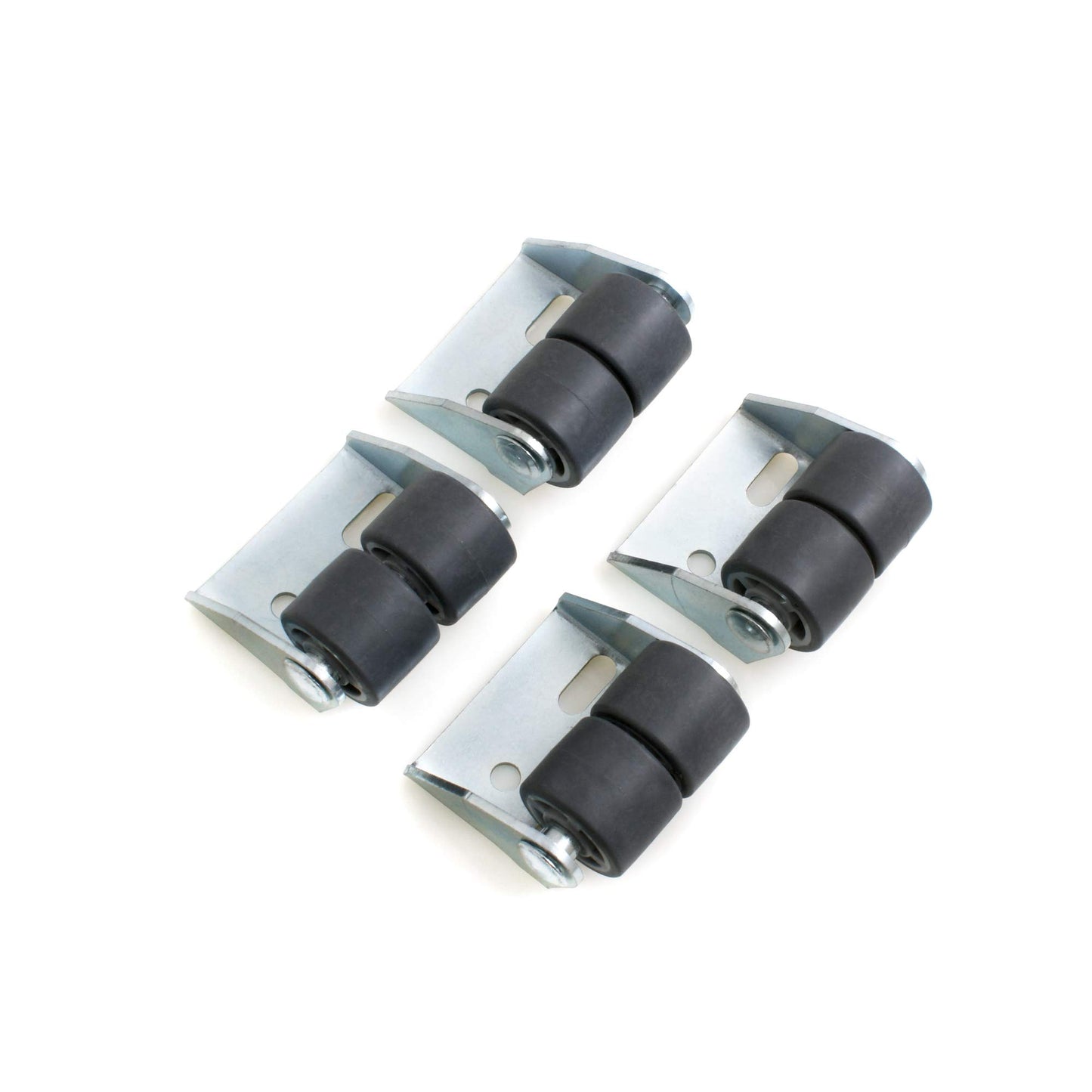 Design61 4x box castors furniture castor double wheel with soft tread Ø 25 x W 2x19 mm