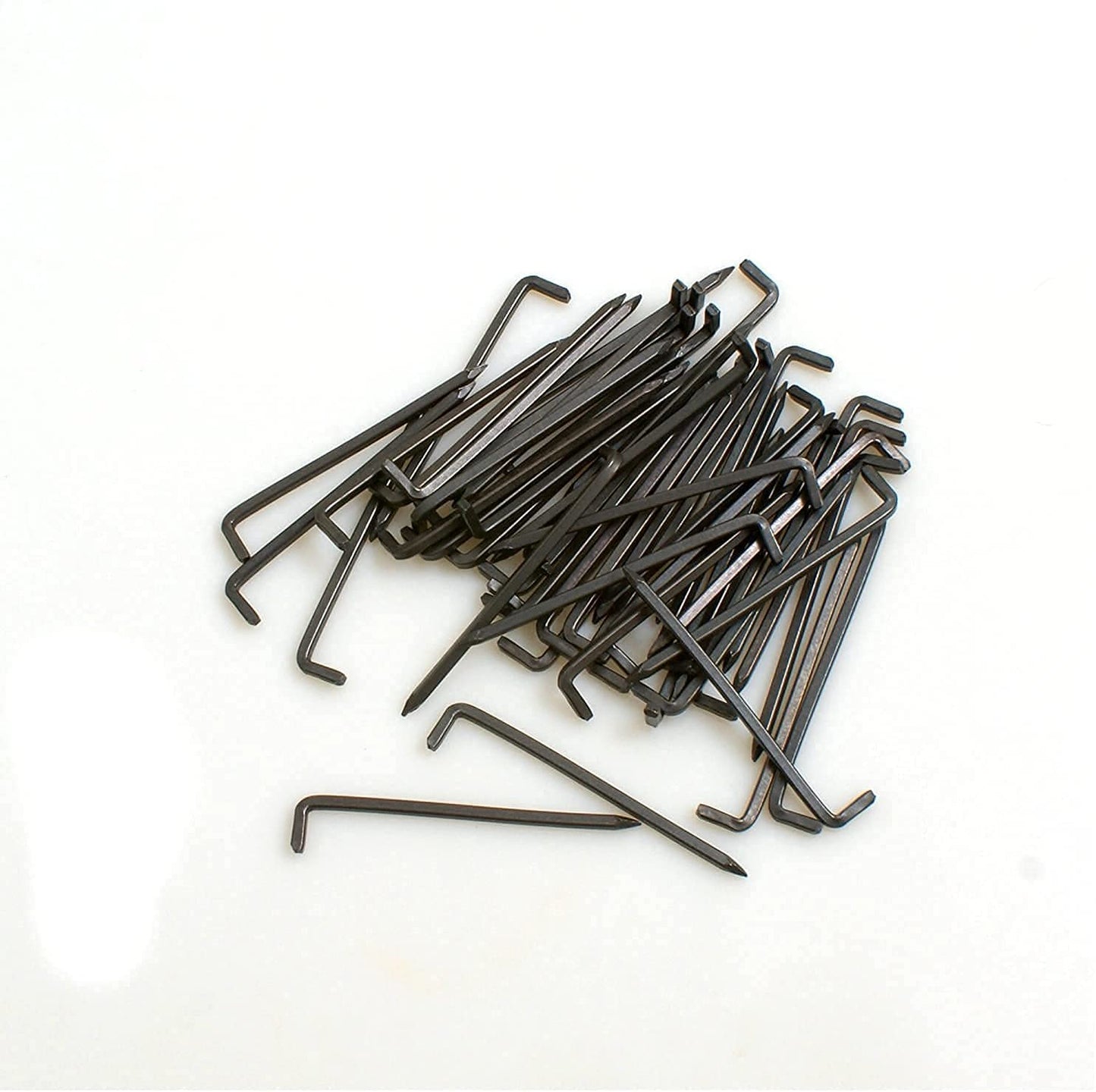 Design61 50x Konsolhaken Stahlhaken Vierkantdraht Ø 2,5 x L 50 mm aus Eisen
