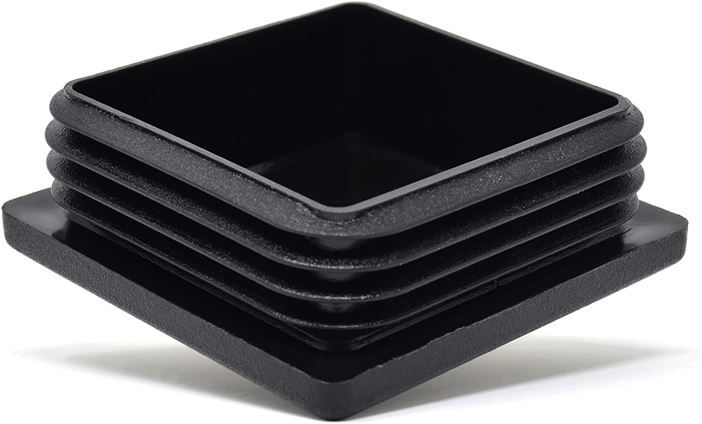 Design61 4X Vierkant Rohrstopfen Lamellenstopfen 60x60 mm mit Lamellen für Innenmaß 48-52 mm