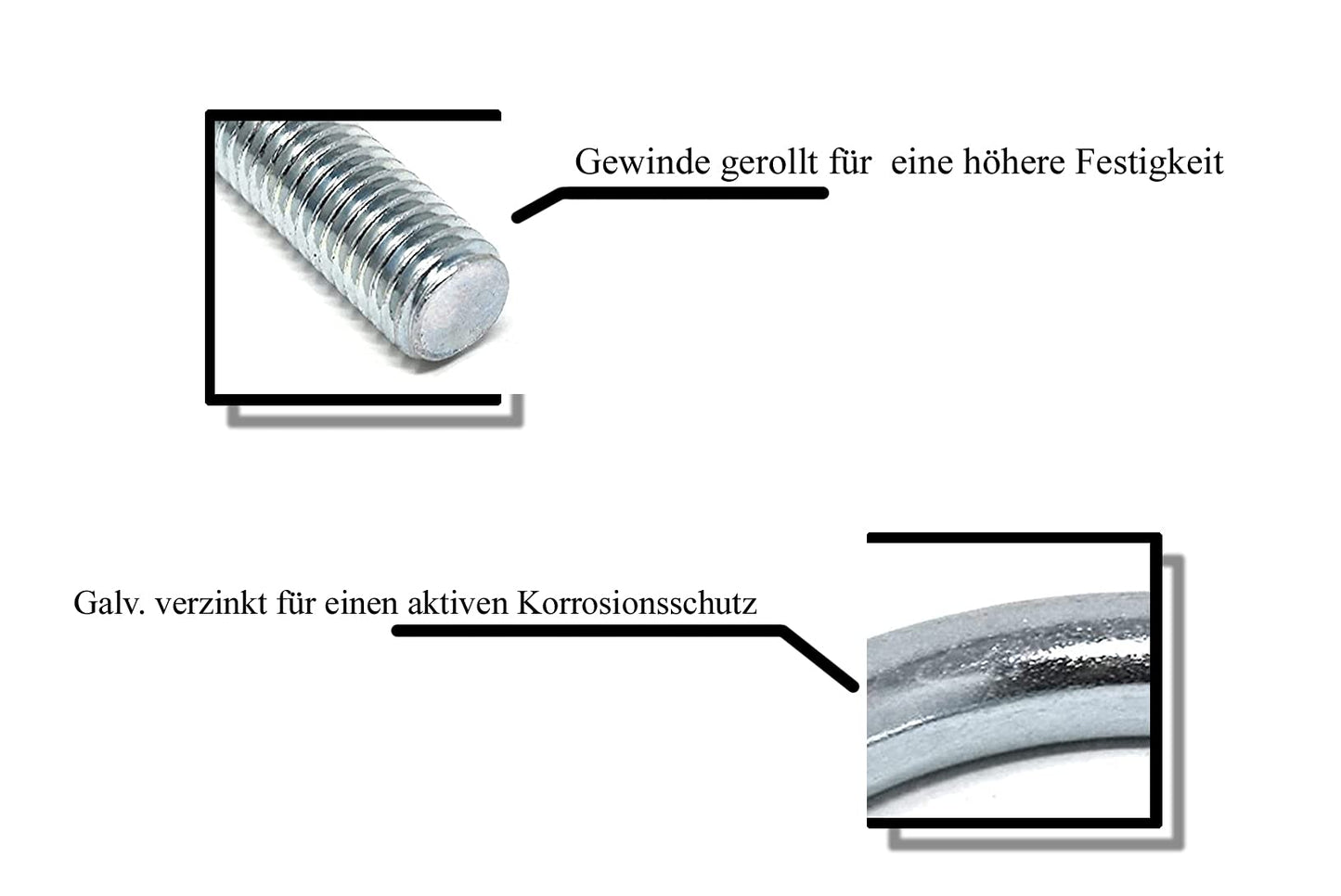 Design61 4x étrier en U DIN 3570 étrier en U en acier rond M10 x 86 x Ø 38-42,4 mm étrier en U fileté étrier en U galvanisé