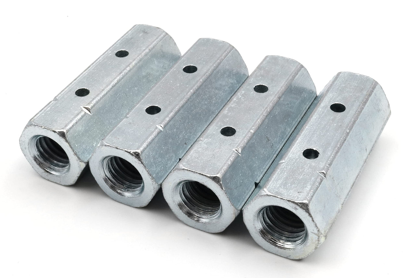 Écrou de tige Design61 M10 x 45 mm, écrou de tendeur hexagonal, filetage intérieur, tige filetée, acier galvanisé, lot de 4