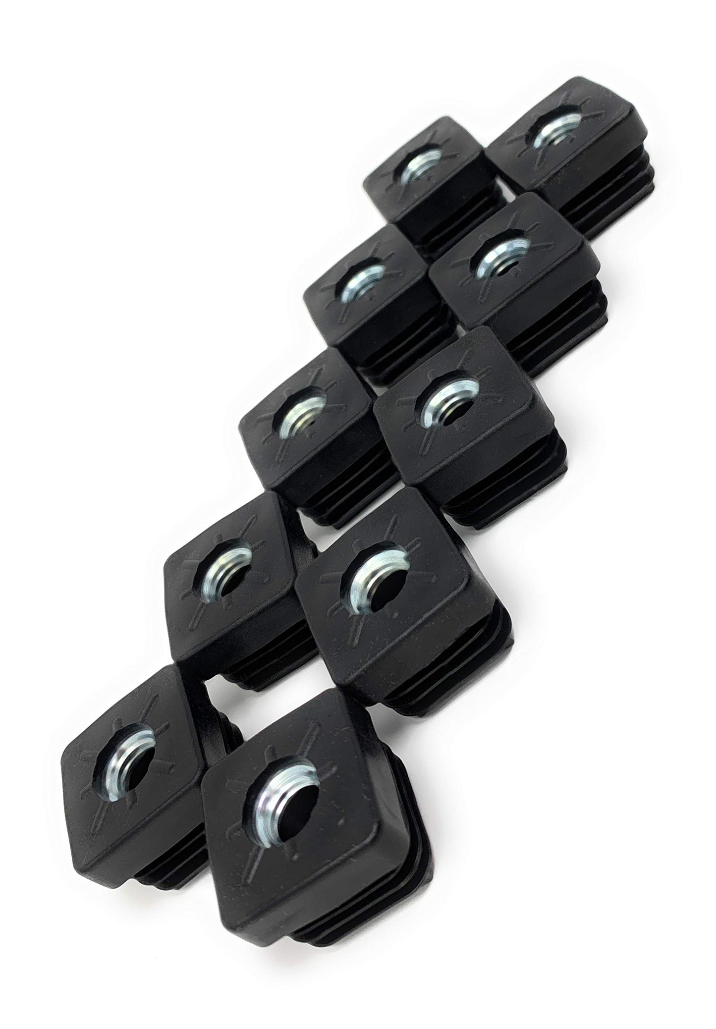 Design61 10x Gewindestopfen Vierkantrohrstopfen 25x25 mm 2,0 mm mit M10 Innengewinde