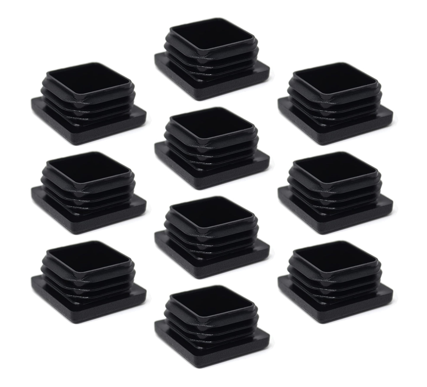 Design61 10x square pipe plugs slatted plugs 32x32 mm with slats for inner dimensions 25-30 mm