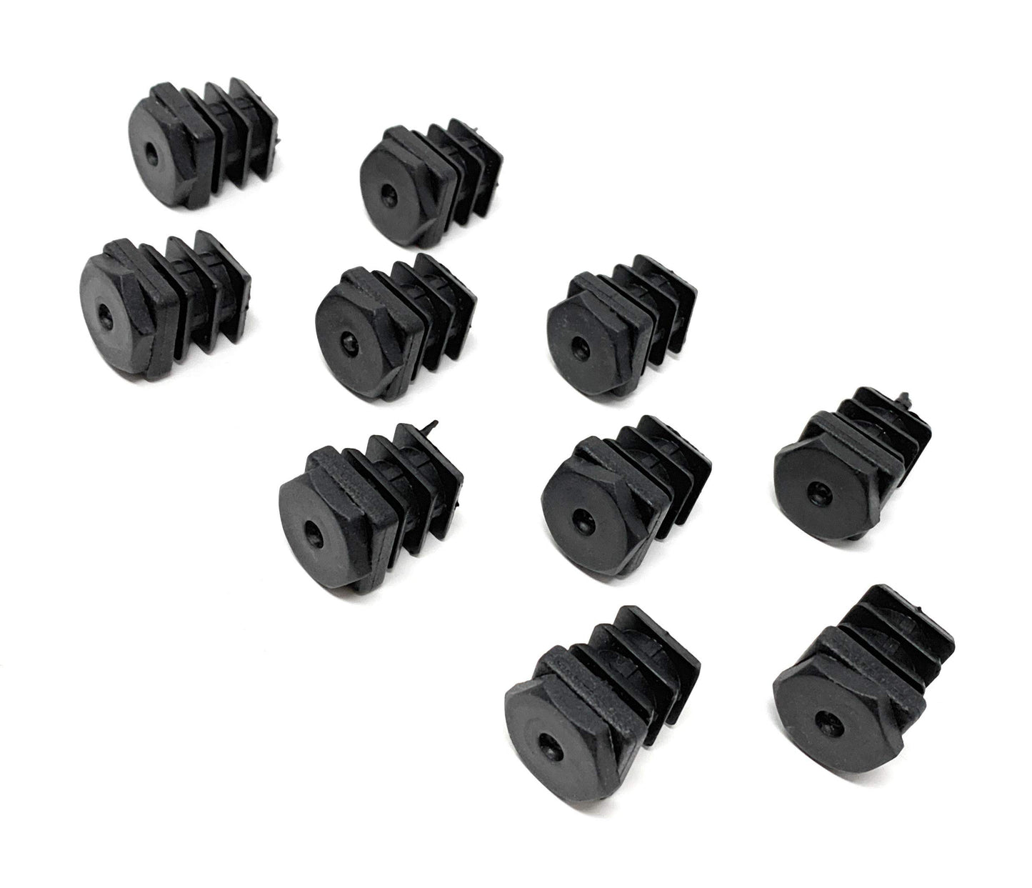 Design61 10x Vierkant Rohrstopfen Justierstopfen 20 x 20 mm mit Lamellen