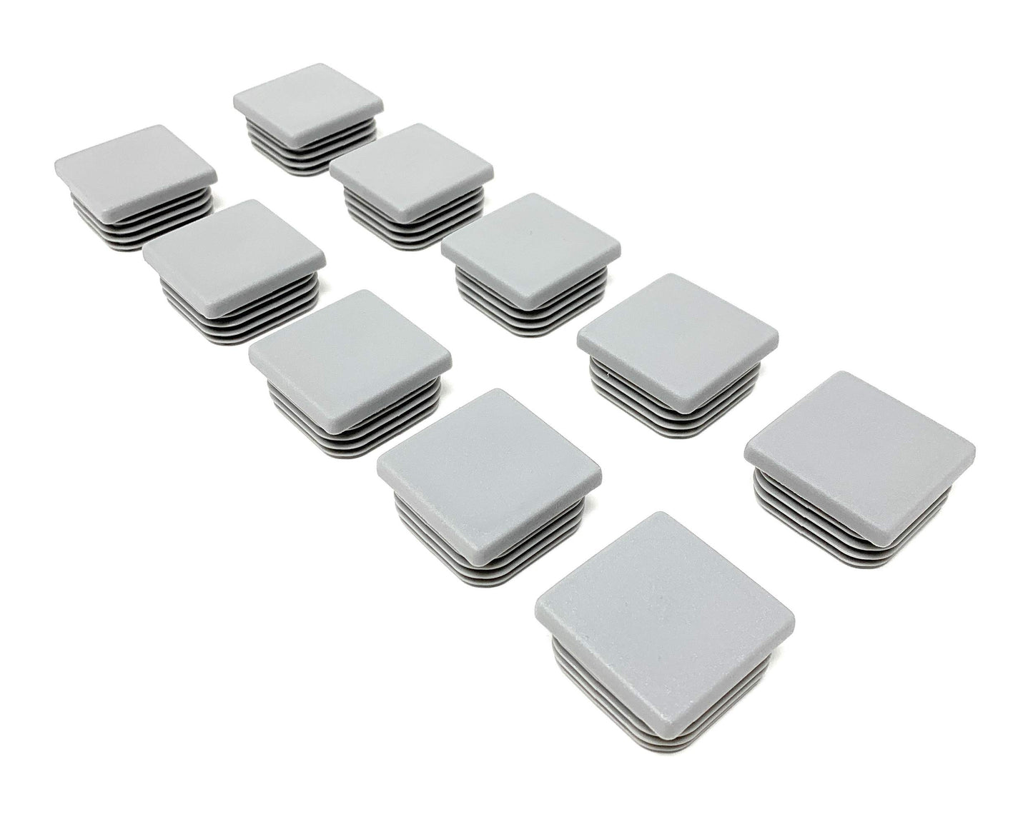 Design61 10x Vierkant Rohrstopfen Lamellenstopfen 40x40 mm mit Lamellen für Innenmaß 34-38 mm verkehrsgrau