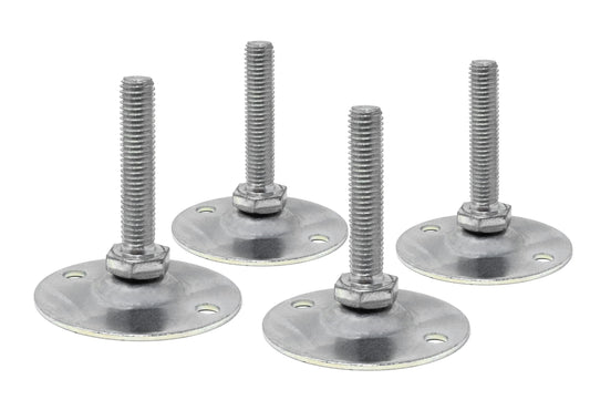 Design61 4x vis de réglage avec vis de réglage mobile M8 x 50 mm acier galvanisé plaque de vis de réglage Ø 60 mm