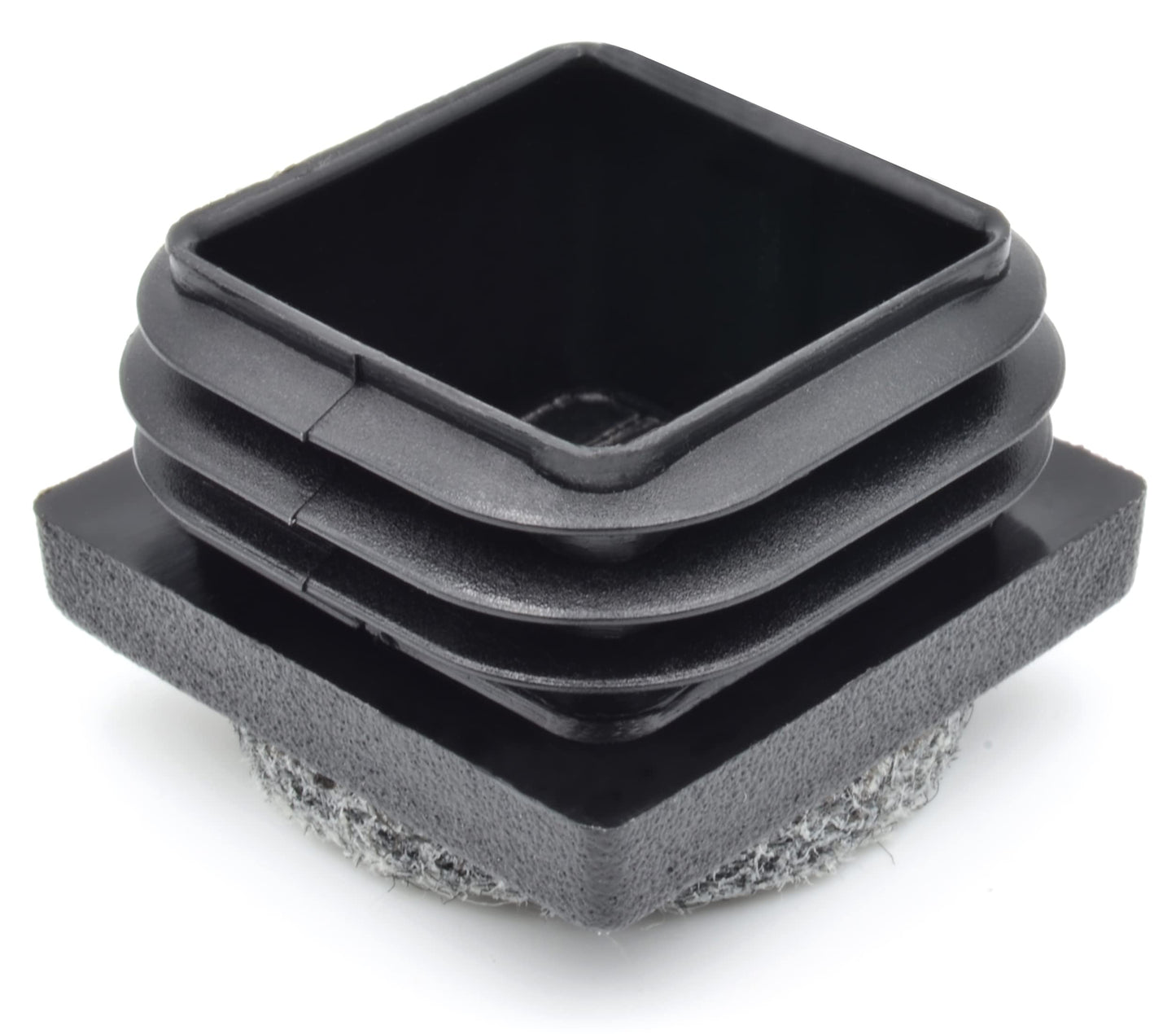 Design61 4x slatted plugs with felt 30x30 mm for square tubes for inner dimensions 25-28 mm