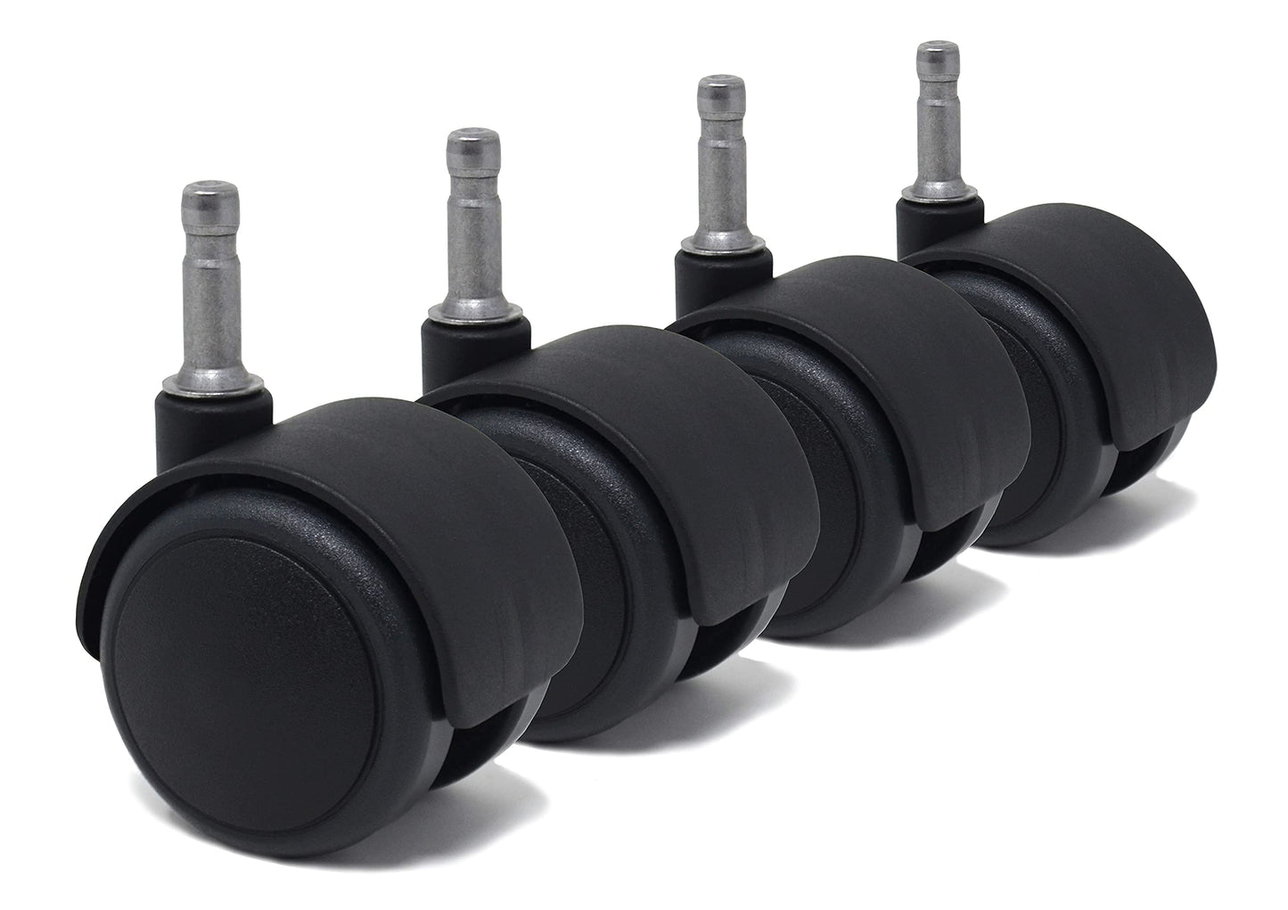 Design61 Set of 4 Universal Furniture Castors Rubber Castors for Hard Floors with Sleeve + Pin