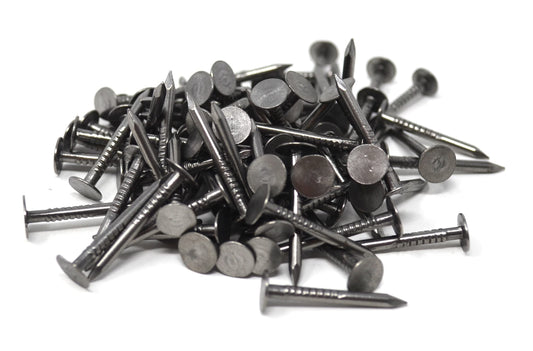 Design61 Épingles à sangle 2,2 x 22 mm clous à tête ronde grande pointes longues et pointues bleuies 100 g environ 125 pièces