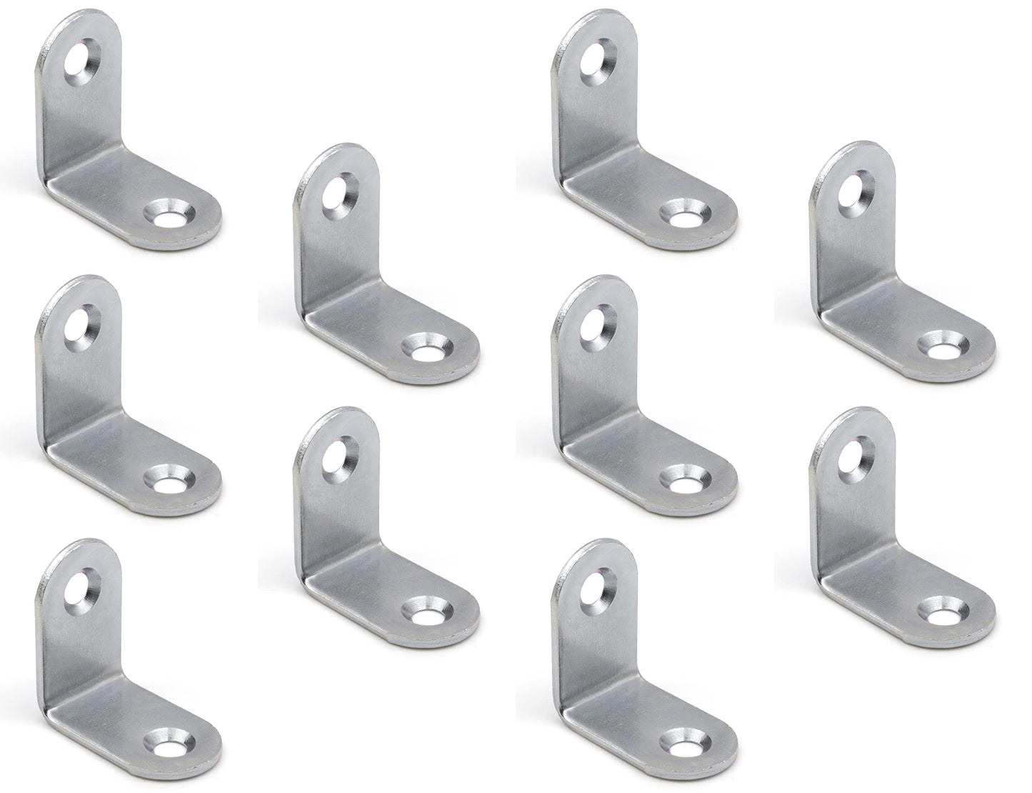 Design61 10er Set Winkelverbinder Möbel Winkel L-Winkel Stahl Verzinkt 24mm x 24mm
