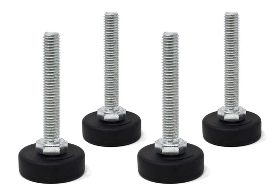 Design61 4x vis de réglage avec vis de réglage mobile M8 x 50 mm vis de réglage galvanisée base en plastique Ø 30 mm