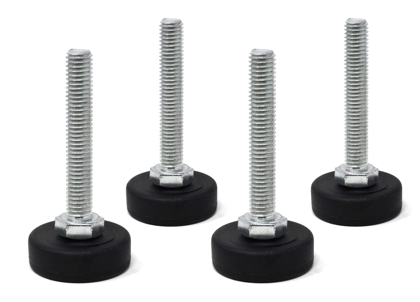 Design61 4x adjusting screw with movable set screw M8 x 40 mm galvanized adjusting screw plastic base Ø 30 mm