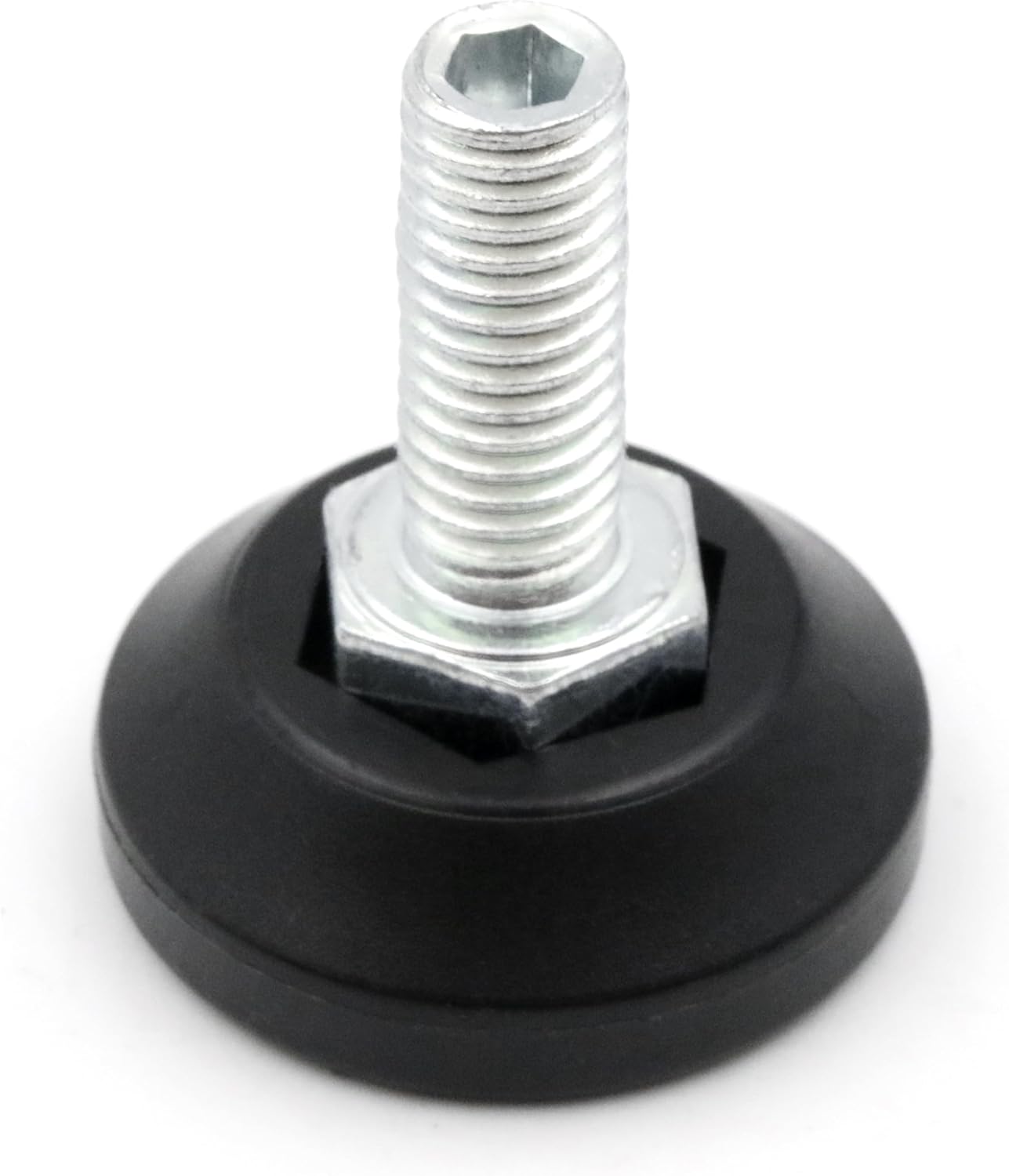 Design61 4X Justierfüße Ø 30mm M8x20 Stellschraube verzinkt mit Innensechskant von Oben verstellbar Stellfüße Nivellierfüße für Möbel, Werkbank & Maschinen