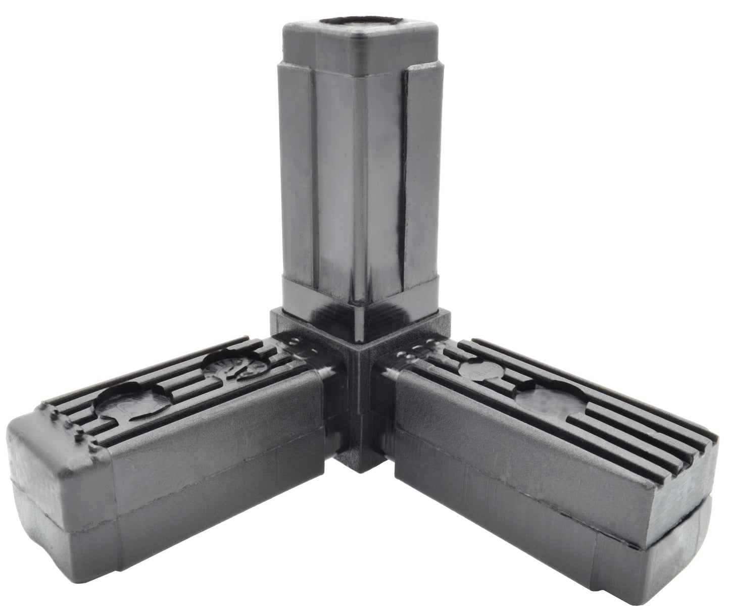 Design61 4x Steckverbinder für Vierkantrohre mit Abgang Rohrverbinder 90° 25 x 1,5 mm mit abgerundeter Kopf