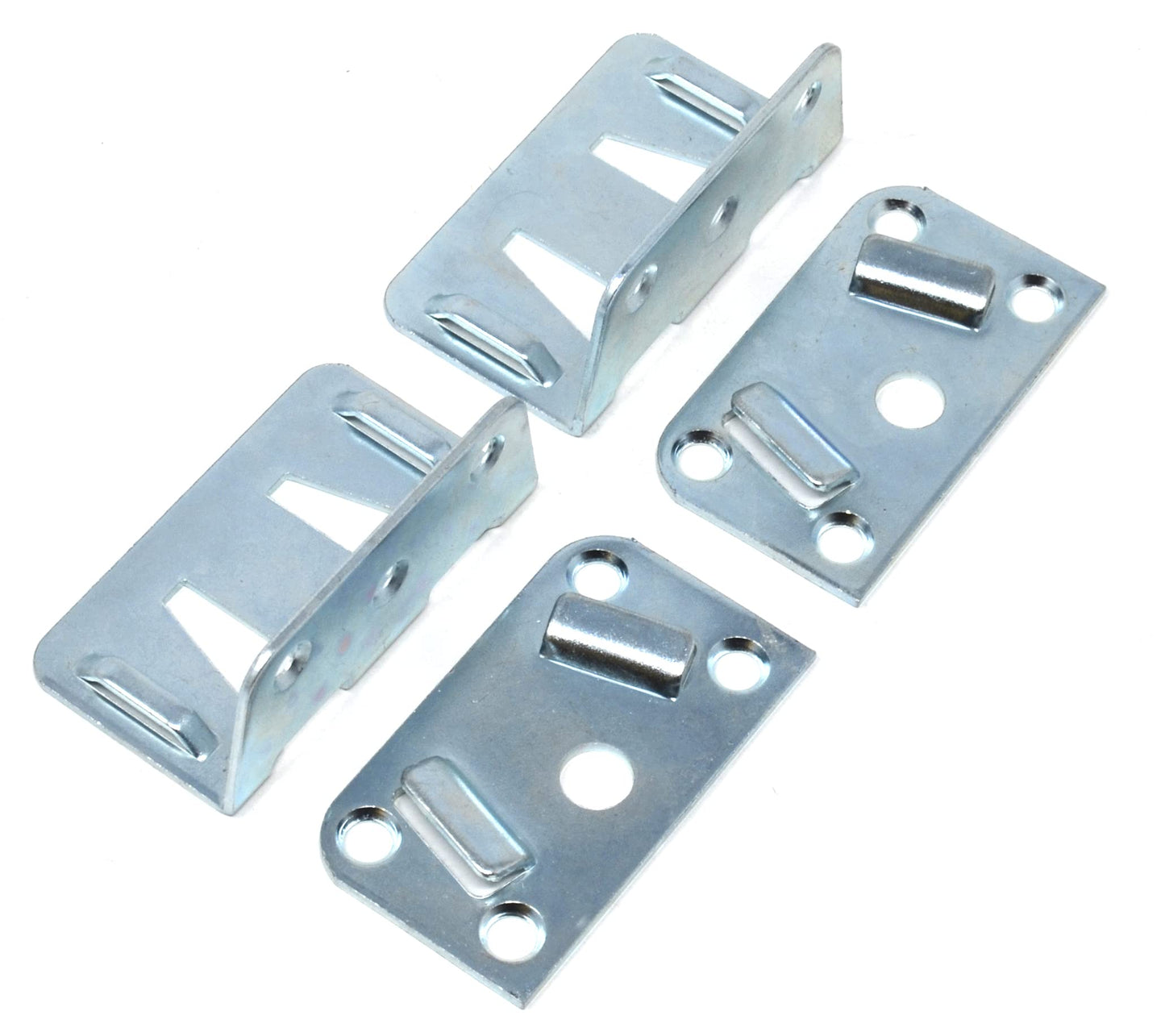 Design61 2er Komplett Set Mittelbalkenverbinder Bettbeschläge Bettverbinder Haken Bettwinkel Stahl verzinkt