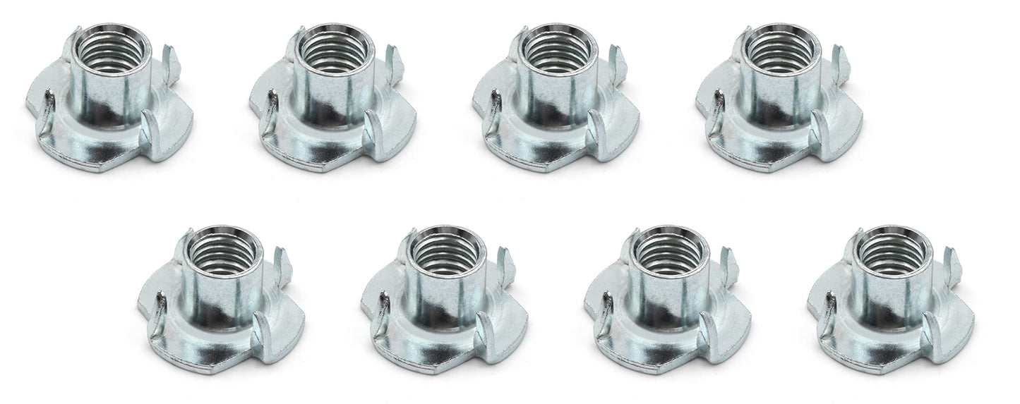Design61 8x T-nuts M10 x 12mm with claws wooden nuts